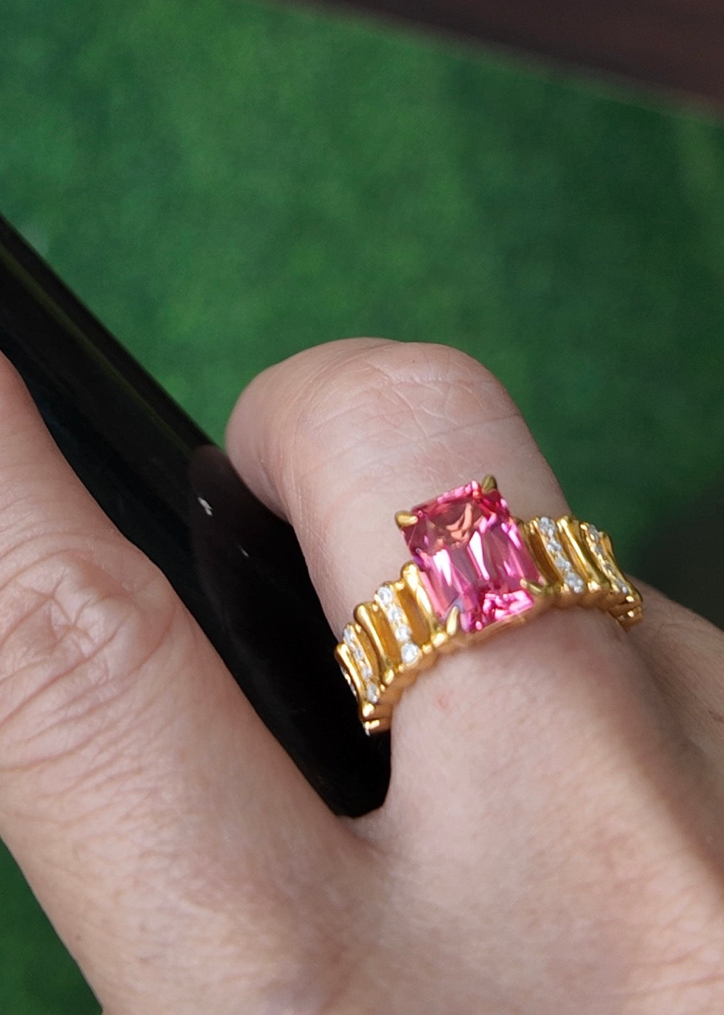 Lab Grown Padparadscha Ring