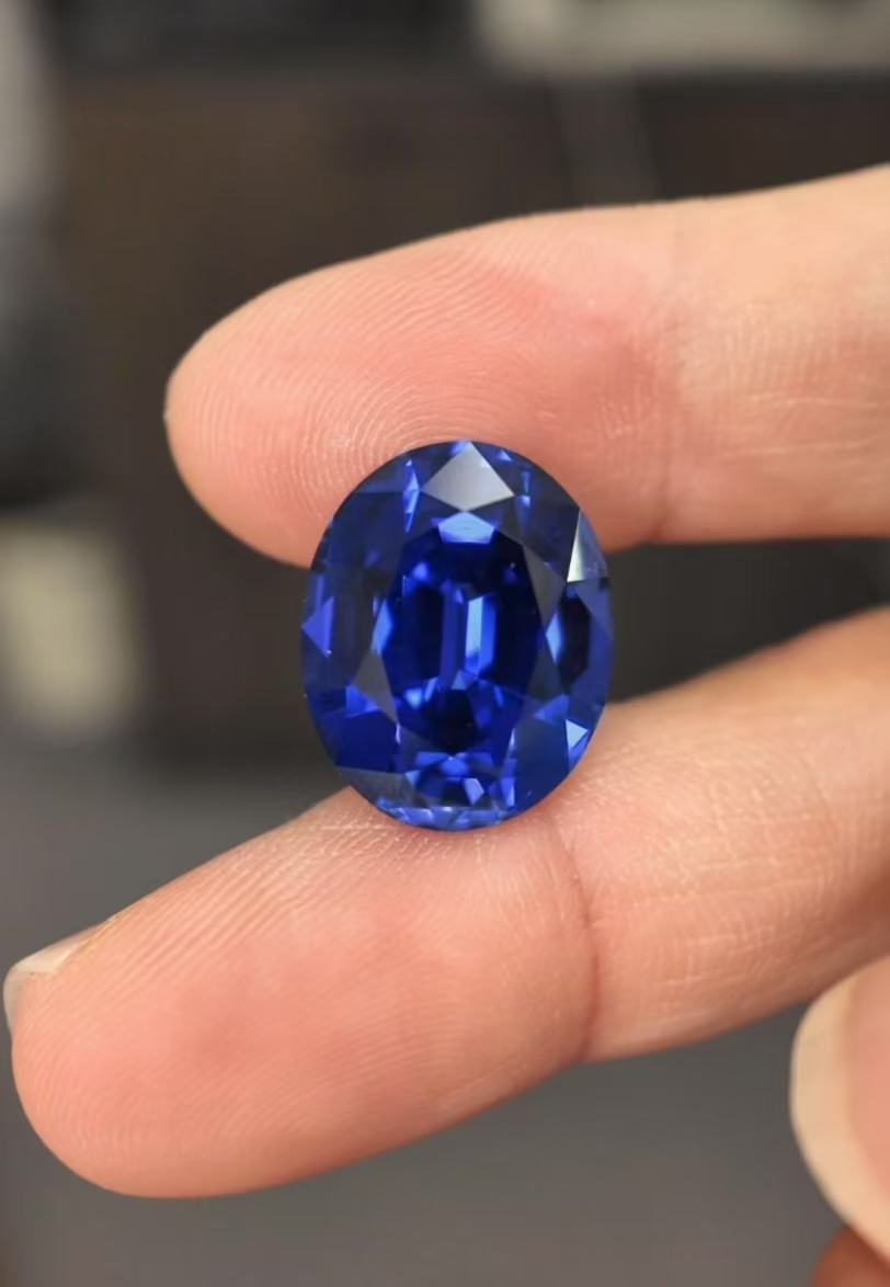 Lab Grown Oval-Shaped Sapphire