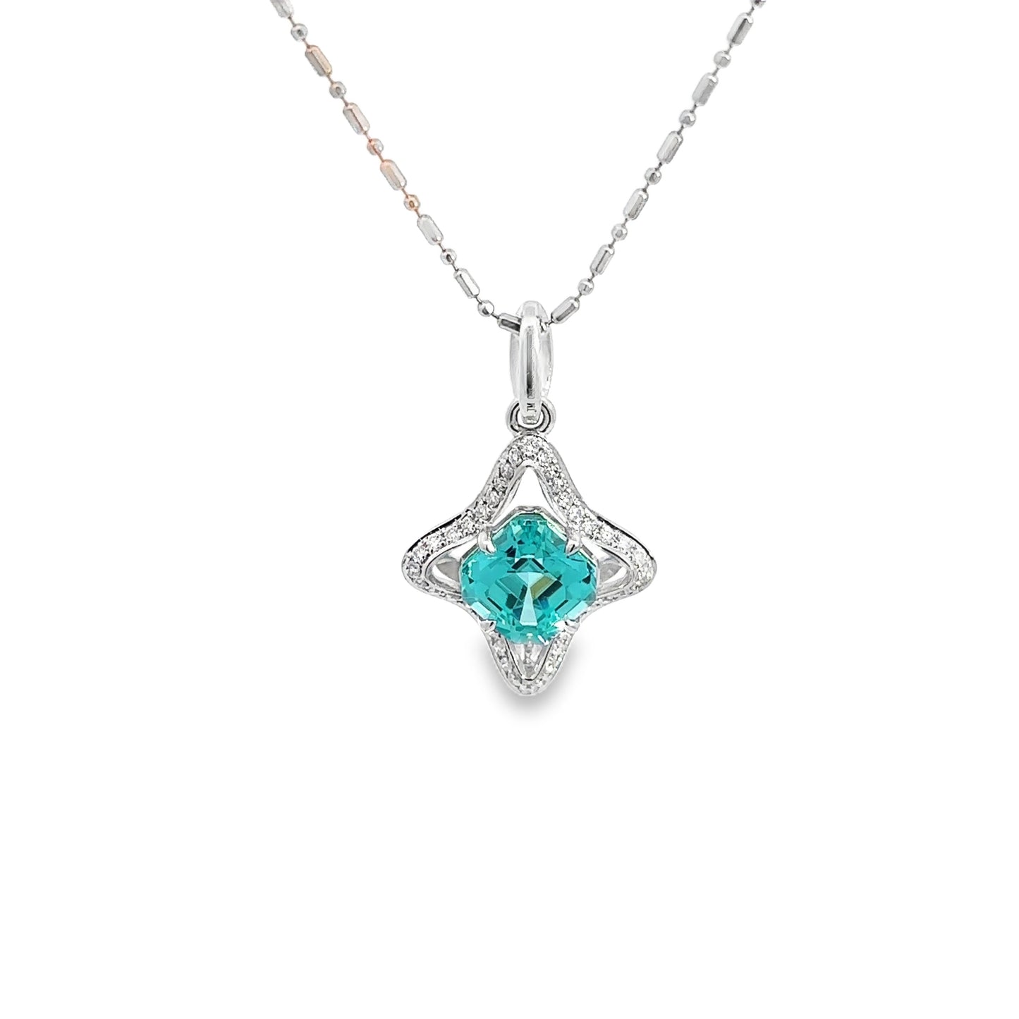 9K Lab Grown Paraiba Color Pendant