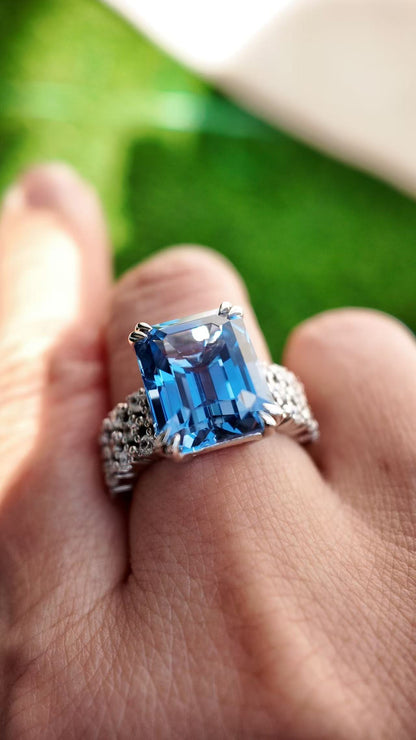 Lab Grown Exceptional Santa Maria Spinel Ring