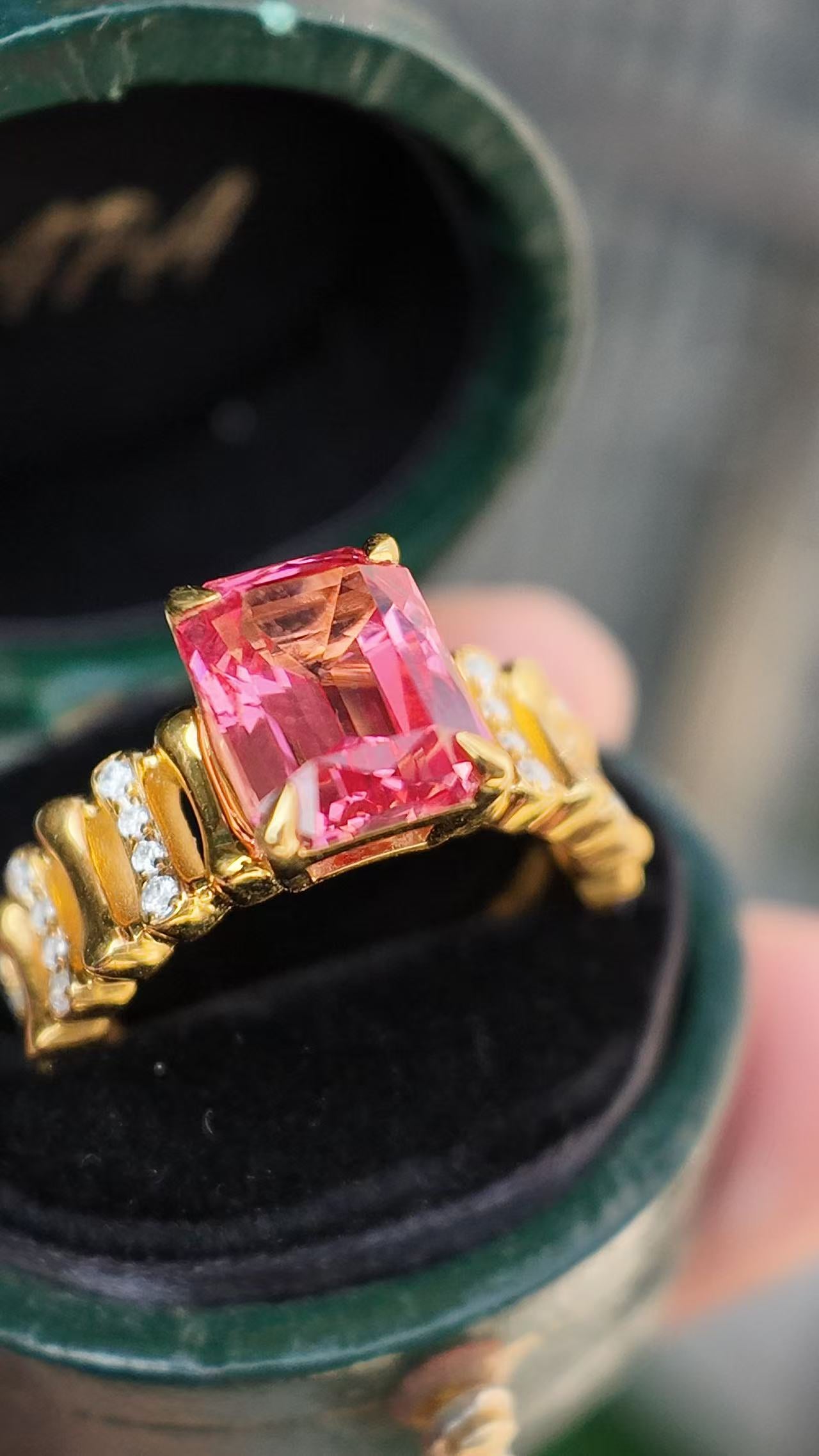 Lab Grown Padparadscha Ring