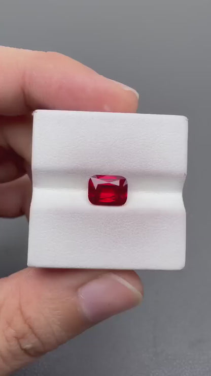 RUCU004 · Pigeon Blood Ruby video · 6*8 mm · 2.09 ct