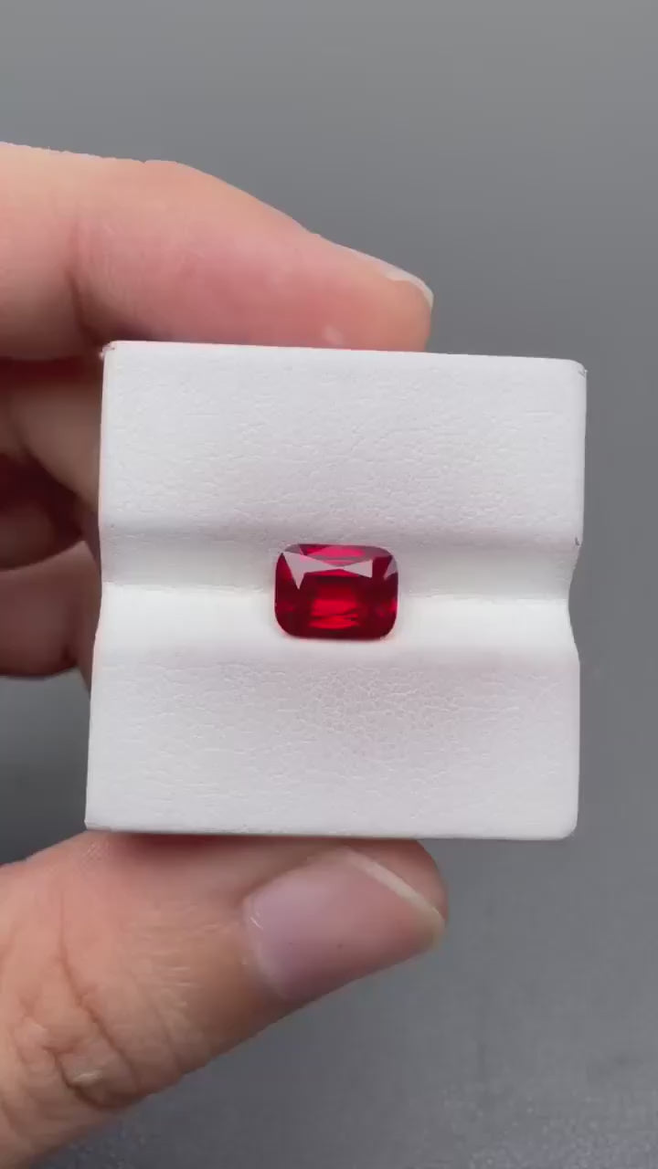 RUCU004 · Pigeon Blood Ruby video · 6*8 mm · 2.09 ct
