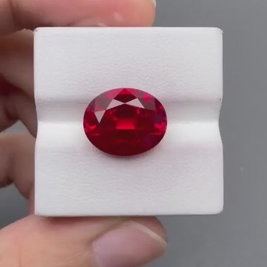 RUOV009 · Pigeon Blood Ruby video · 11*13.5 mm · 9.71 ct