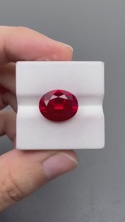 RUOV009 · Pigeon Blood Ruby video · 11*13.5 mm · 9.71 ct